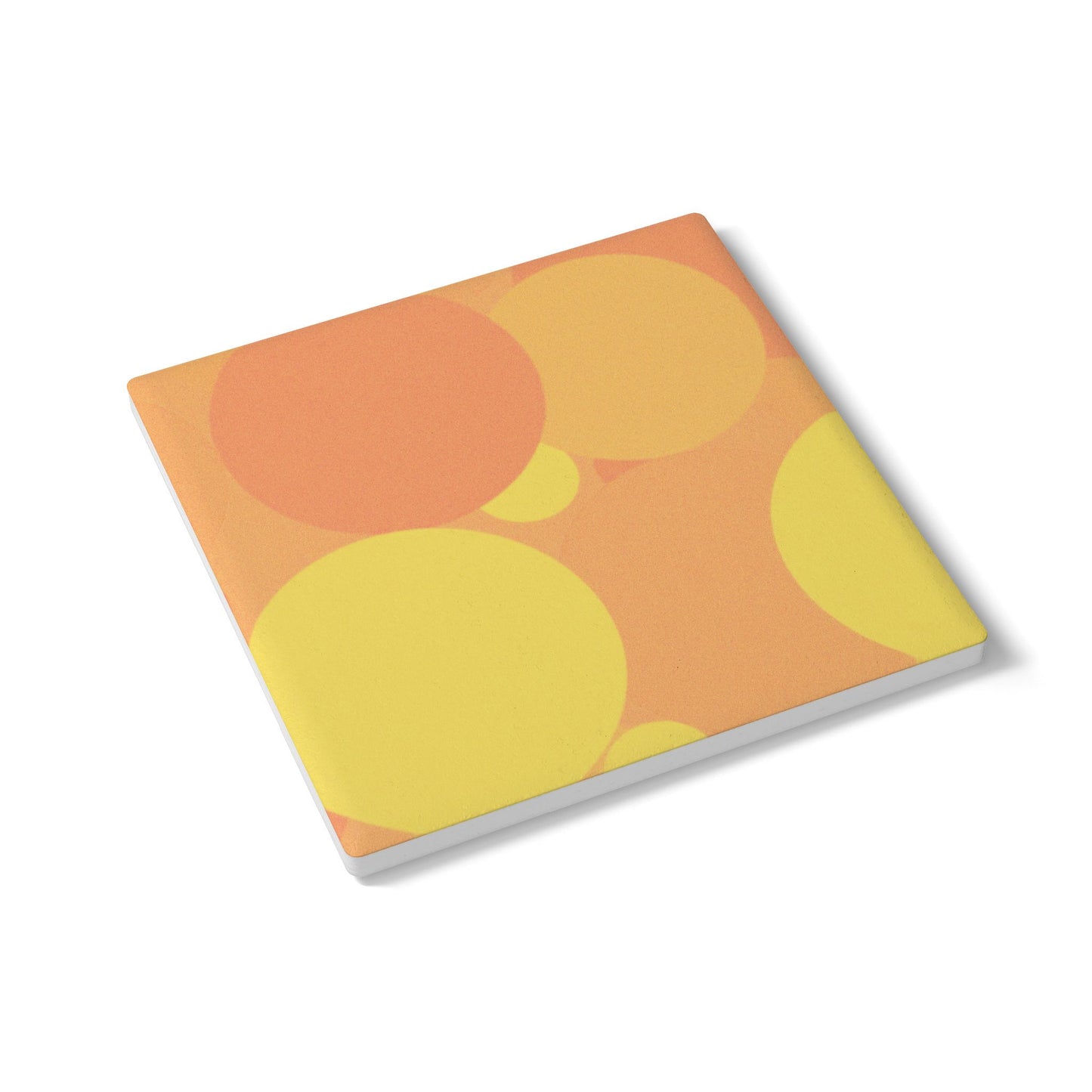 Pastel Bright Oranges Patches 4" x 4" Square Ceramic Coaster