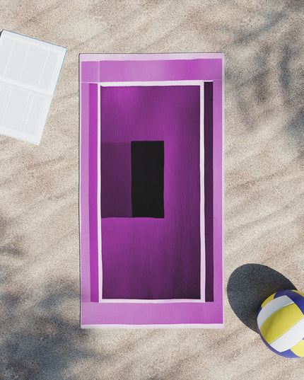 Magenta Shadow Beach Towel, 24" x 44"