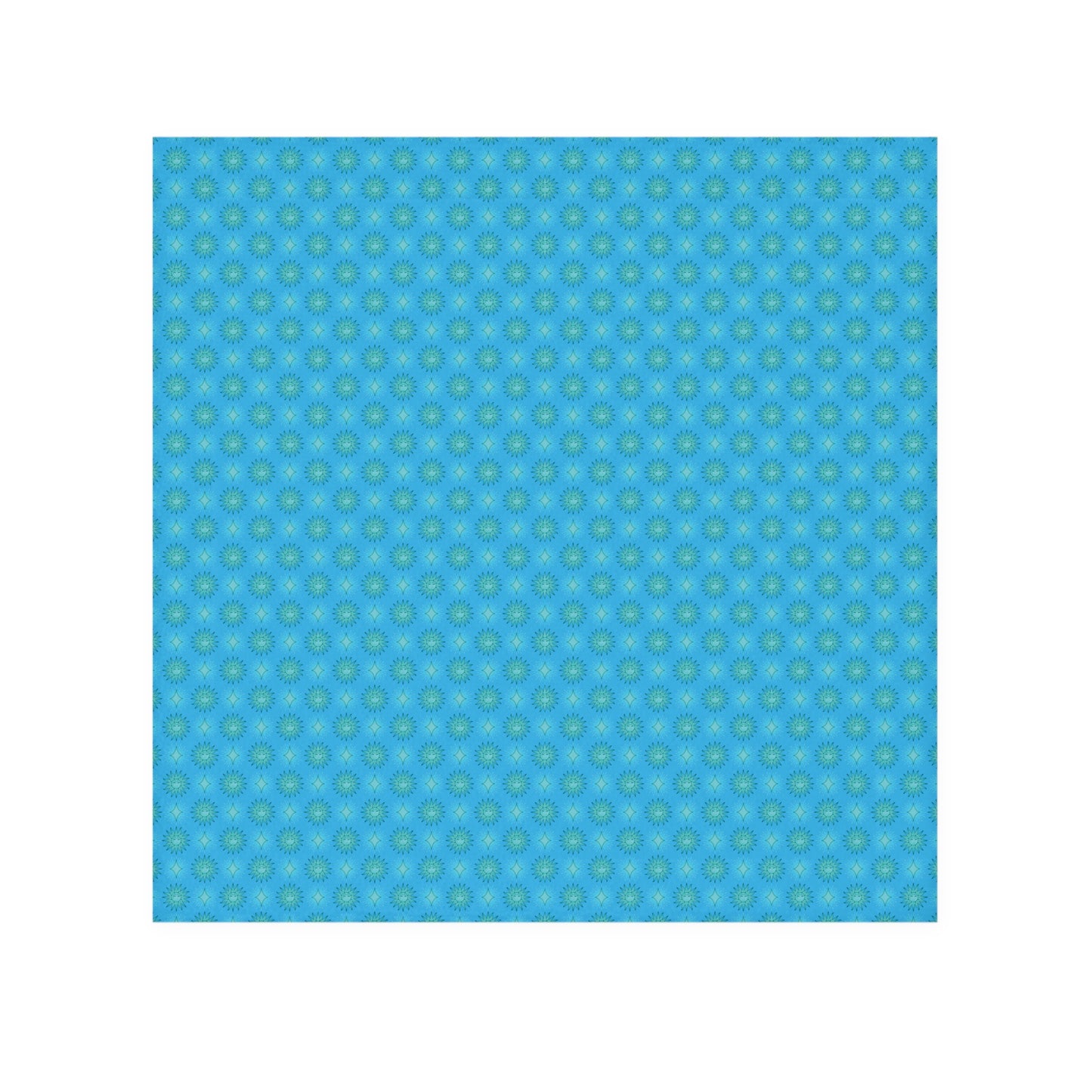 Blue Green Star-crossed Bodies Face Towel, 13" x 13"