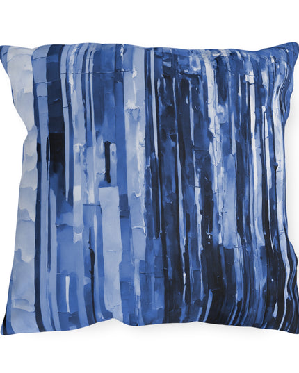 Striped Deep Blue 18" x 18" Outdoor Pillow