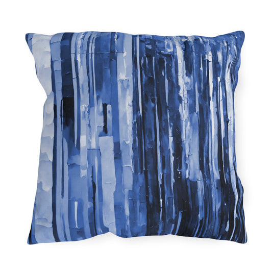 Striped Deep Blue 18" x 18" Outdoor Pillow