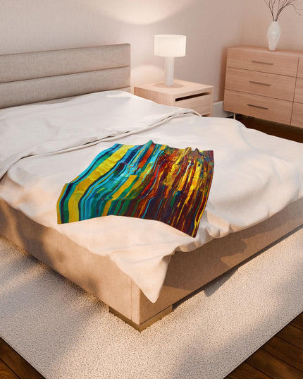 Striped Alpha Velveteen Plush Blanket, 30" x 40"