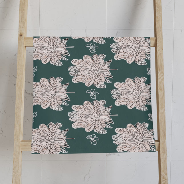 Soft White Floral Butterflies Hand Towel, 16" x 28"