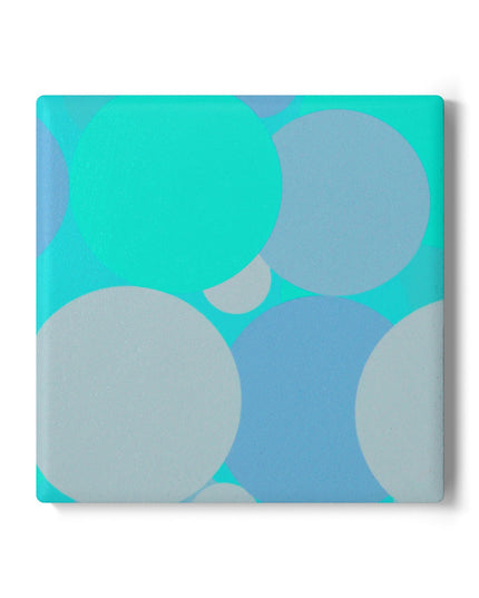 Pastel Tan and Tif Patches 4" x 4" Square Ceramic Coaster