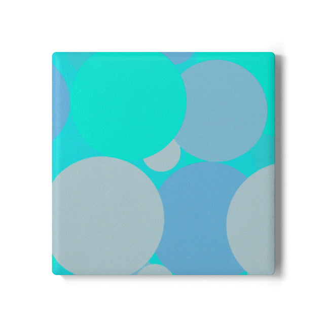 Pastel Tan and Tif Patches 4" x 4" Square Ceramic Coaster