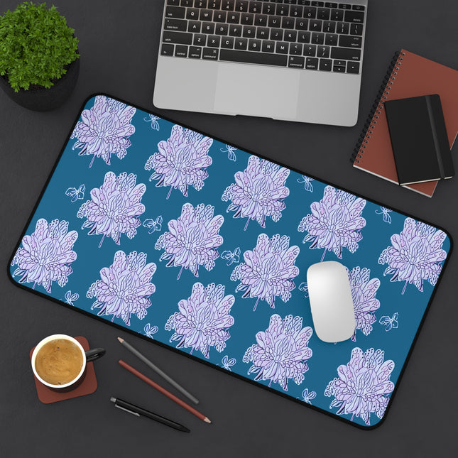 Lavender Floral Butterflies 12" x 22" Desk Mat