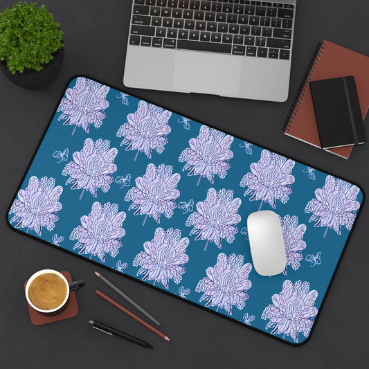 Lavender Floral Butterflies 12" x 22" Desk Mat