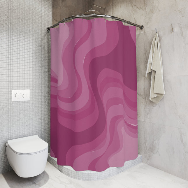 Pinky Mauve Wavey Shower Curtains, 71" x 74"