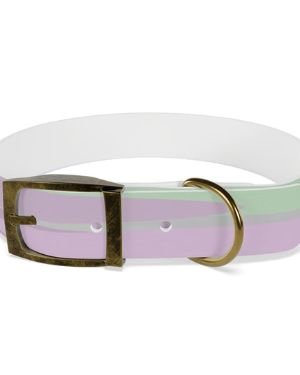 Pastel Lavender Purple and Soft Green Patches Medium Dog Collar