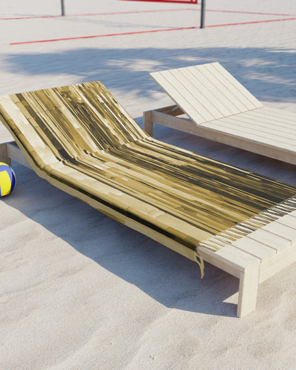 Striped Light Brown 38" × 81" Boho Beach Cloth