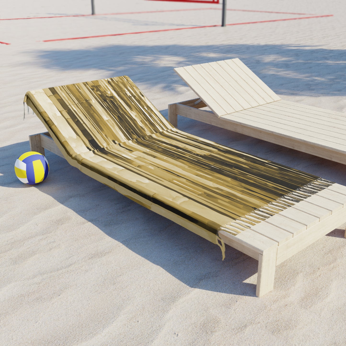 Striped Light Brown 38" × 81" Boho Beach Cloth