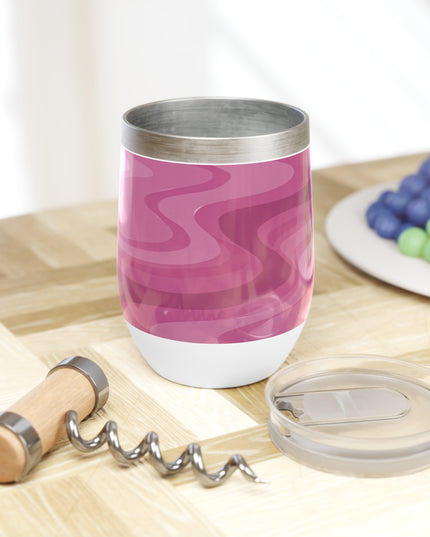Pinky Mauve Wavey 12 oz Chill Wine Tumbler