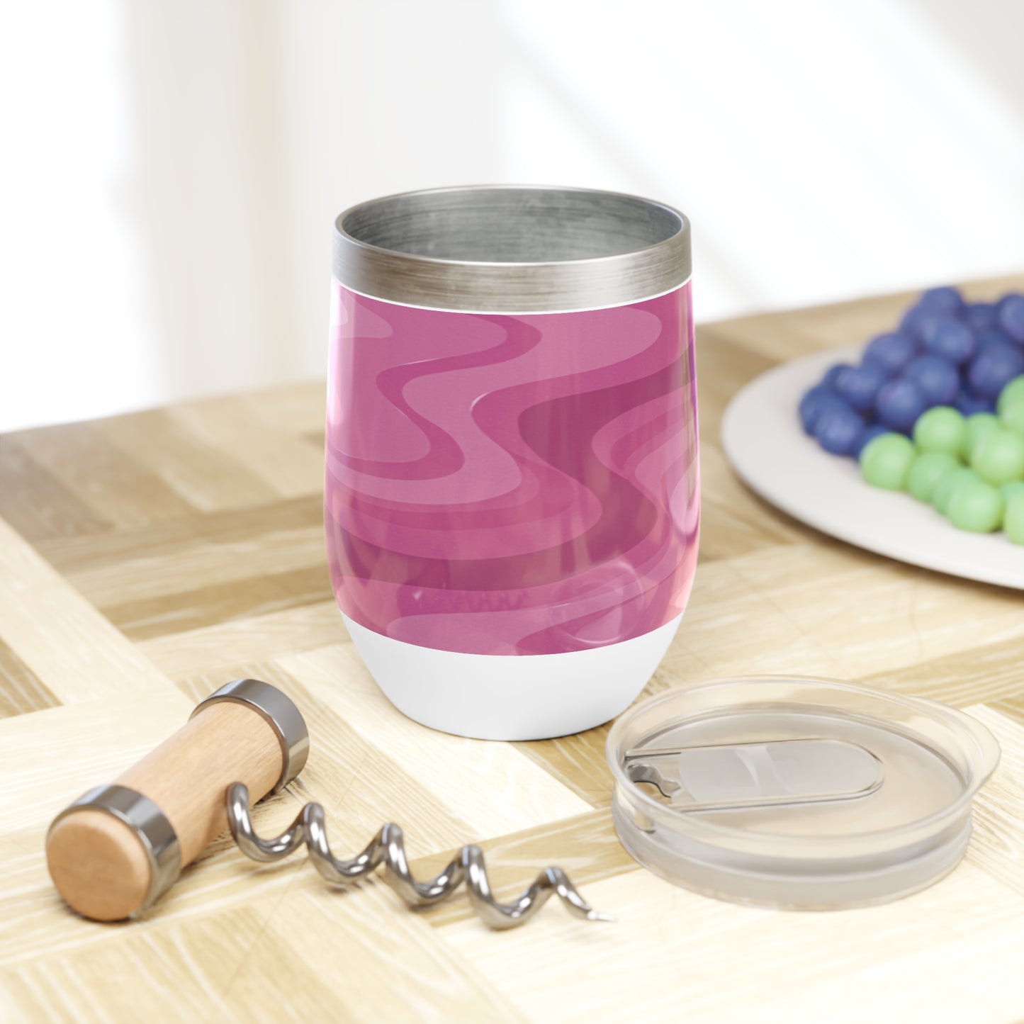 Pinky Mauve Wavey 12 oz Chill Wine Tumbler