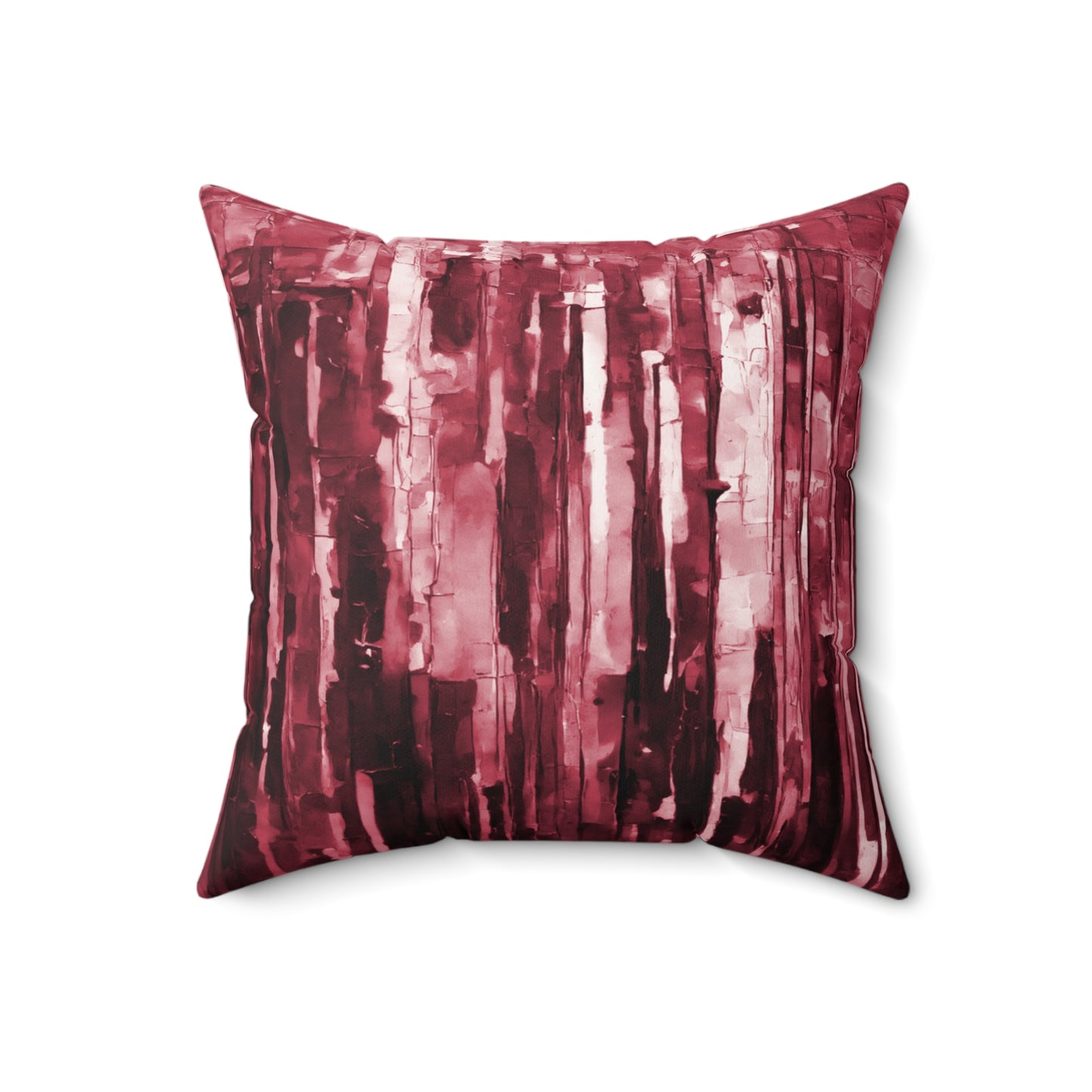 Striped Ruby 18" x 18" Faux Suede Square Pillow