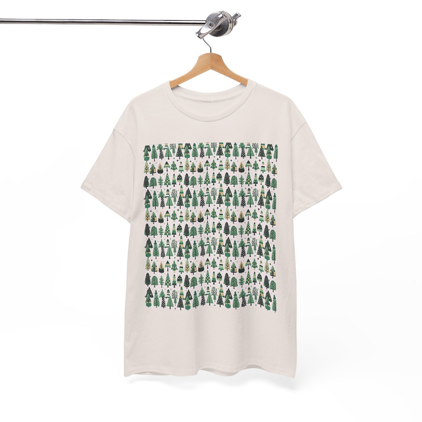 Mini Vintage Green Trees Unisex Heavy Cotton Tee, Large - XL - 2XL - 3XL