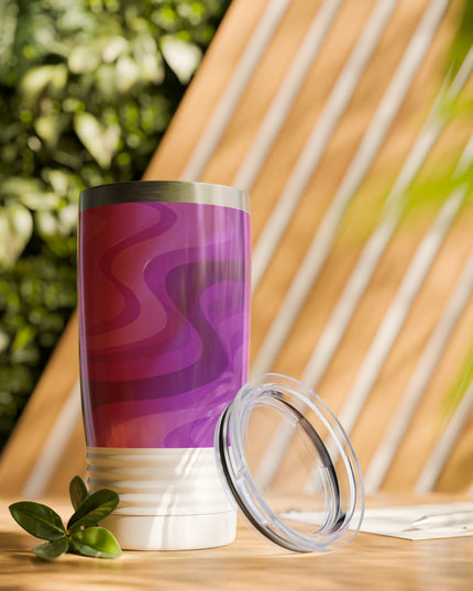 Wavey Purple Wavey Ringneck Tumbler, 20oz in white