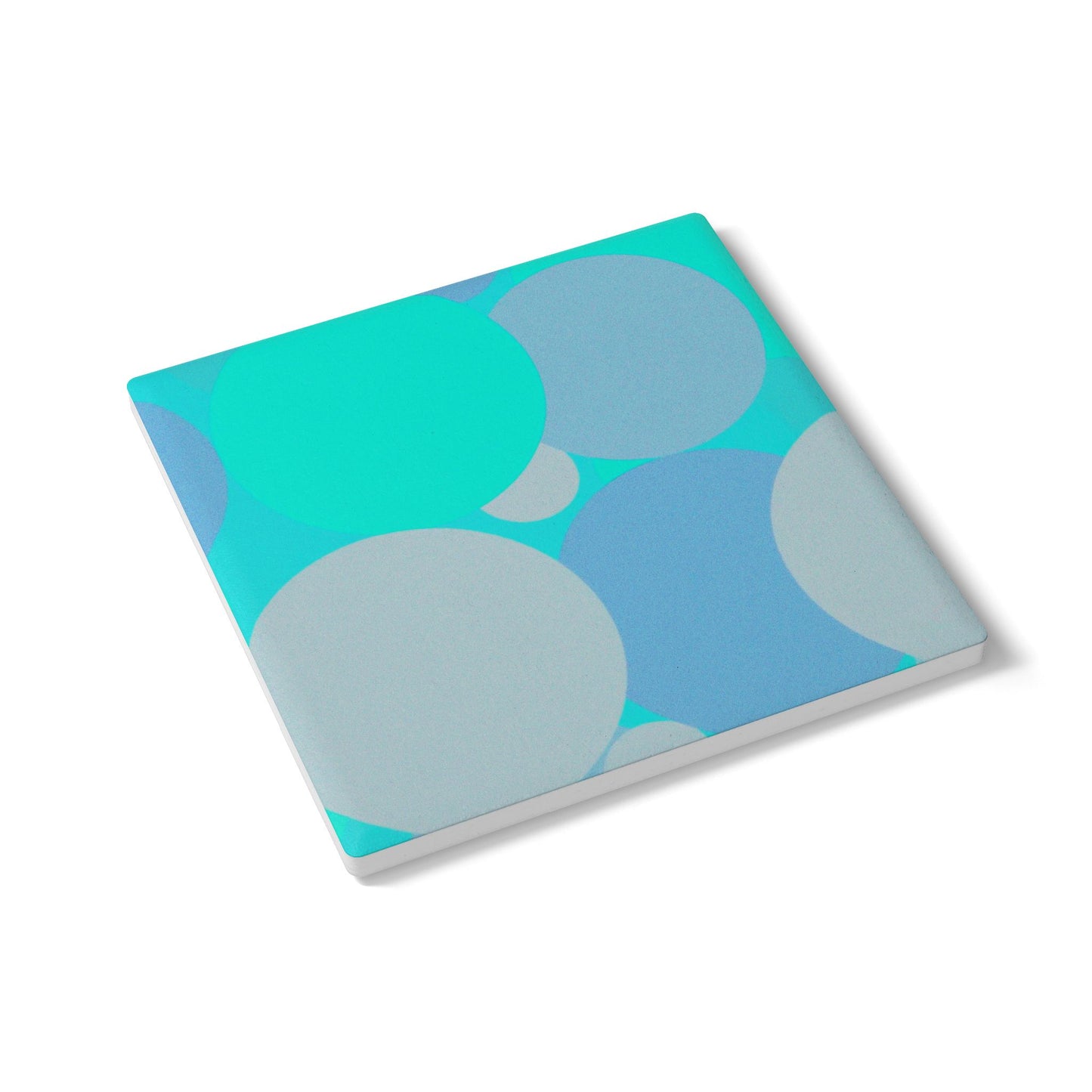 Pastel Tan and Tif Patches 4" x 4" Square Ceramic Coaster
