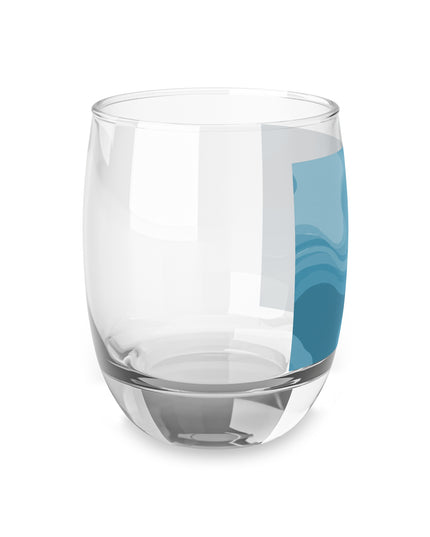 Sky Blue Wavey Whiskey Glass, 6 oz