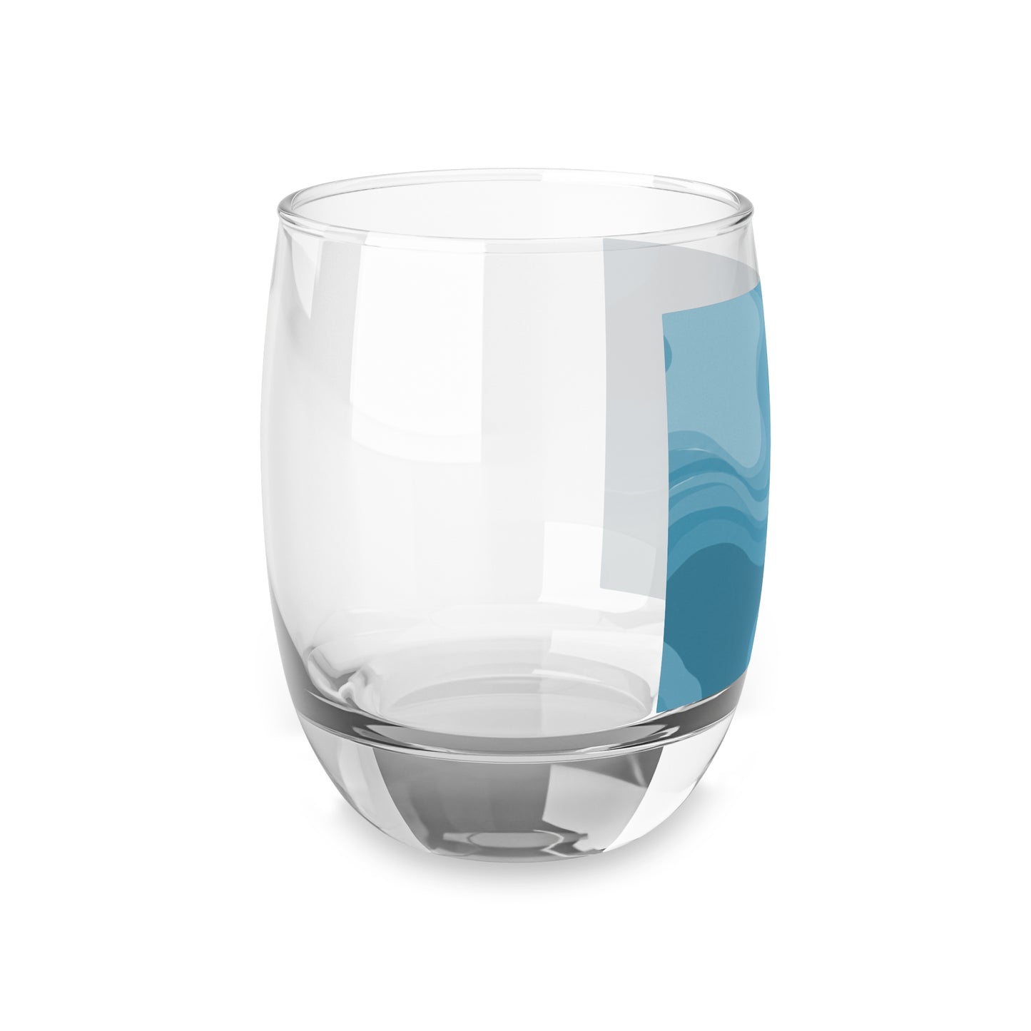 Sky Blue Wavey Whiskey Glass, 6 oz