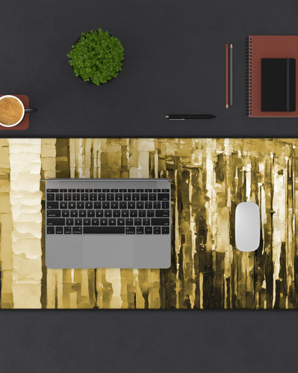 Striped Light Brown 16" x 32" Desk Mat