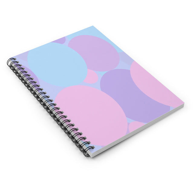 Pastel Purple and Mauve Patches Spiral Notebook - Ruled Line, 6" x 8", 118 pages