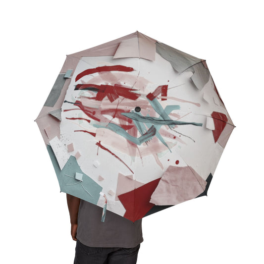 Light Pink Paper Paint Foldable Umbrella - Compact & Chic
