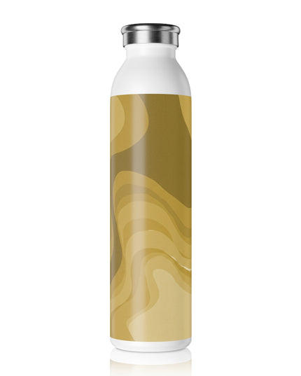 Brown Wavey Slim Water Bottle, 20 oz White