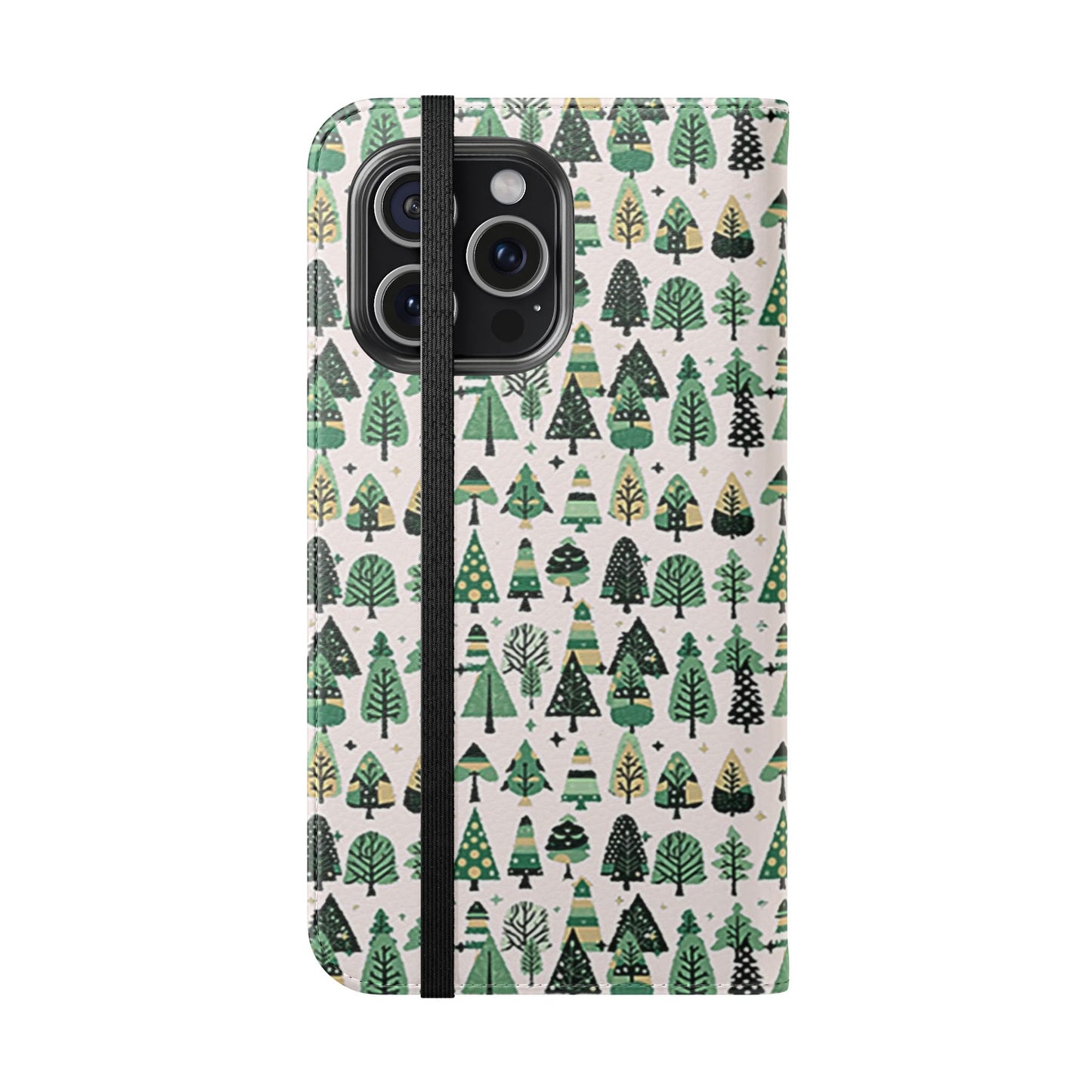 Mini Vintage Green Trees Flip Cases, Iphone 15 Pro Max