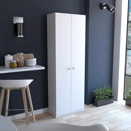 White Multistorage Cabinet, 2 Doors, 5 Shelves