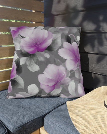 Purple Blossom Floral Bunch 20" x 20" Outdoor Pillow