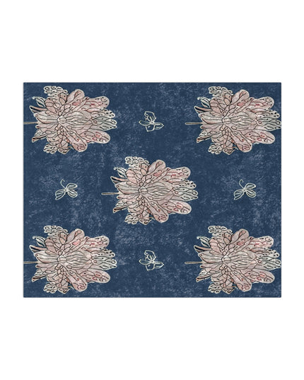 Rose White Floral Butterflies 50" x 60" Crushed Velvet Blanket