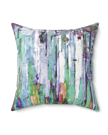 Striped Pastels 18" x 18" Faux Suede Square Pillow