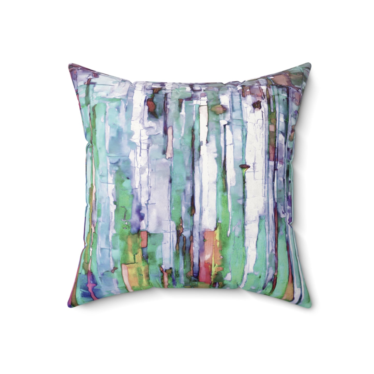 Striped Pastels 18" x 18" Faux Suede Square Pillow
