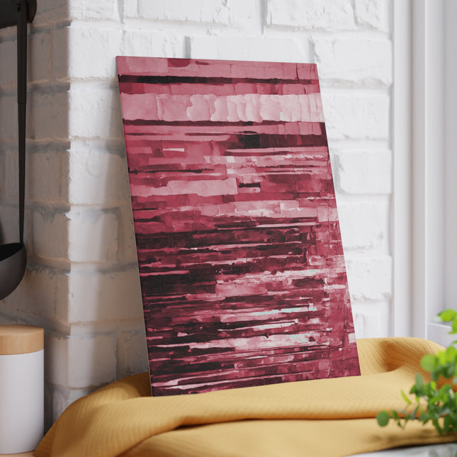 Striped Ruby 8" x 11" Glass Cutting Board