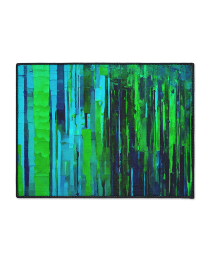 Striped Blue Green 18" x 24" Heavy Duty Floor Mat