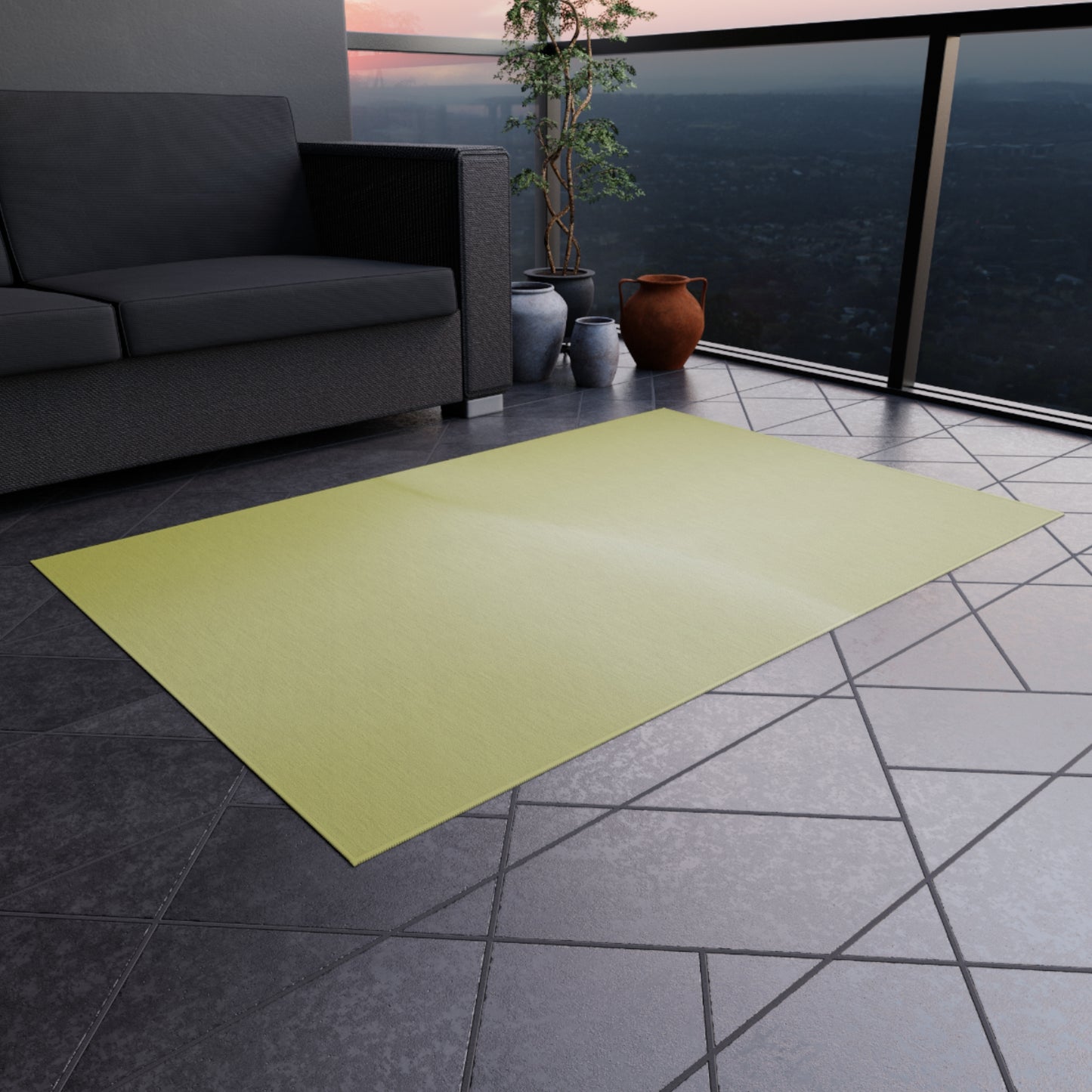 Lemon Fade Outdoor Rug, 36" x 60"