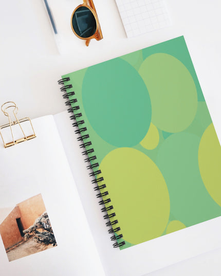 Pastel Green Patches Spiral Notebook - Ruled Line, 6" x 8", 118 pages