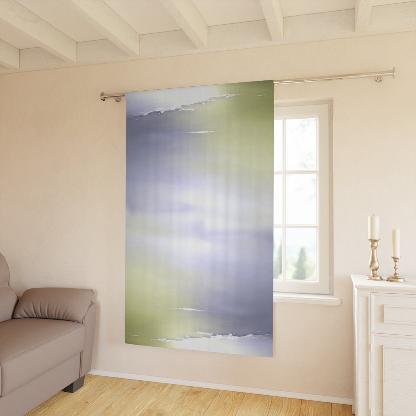 Lavender Sea Golden Fog Window Curtain, 50" x  84", blackout