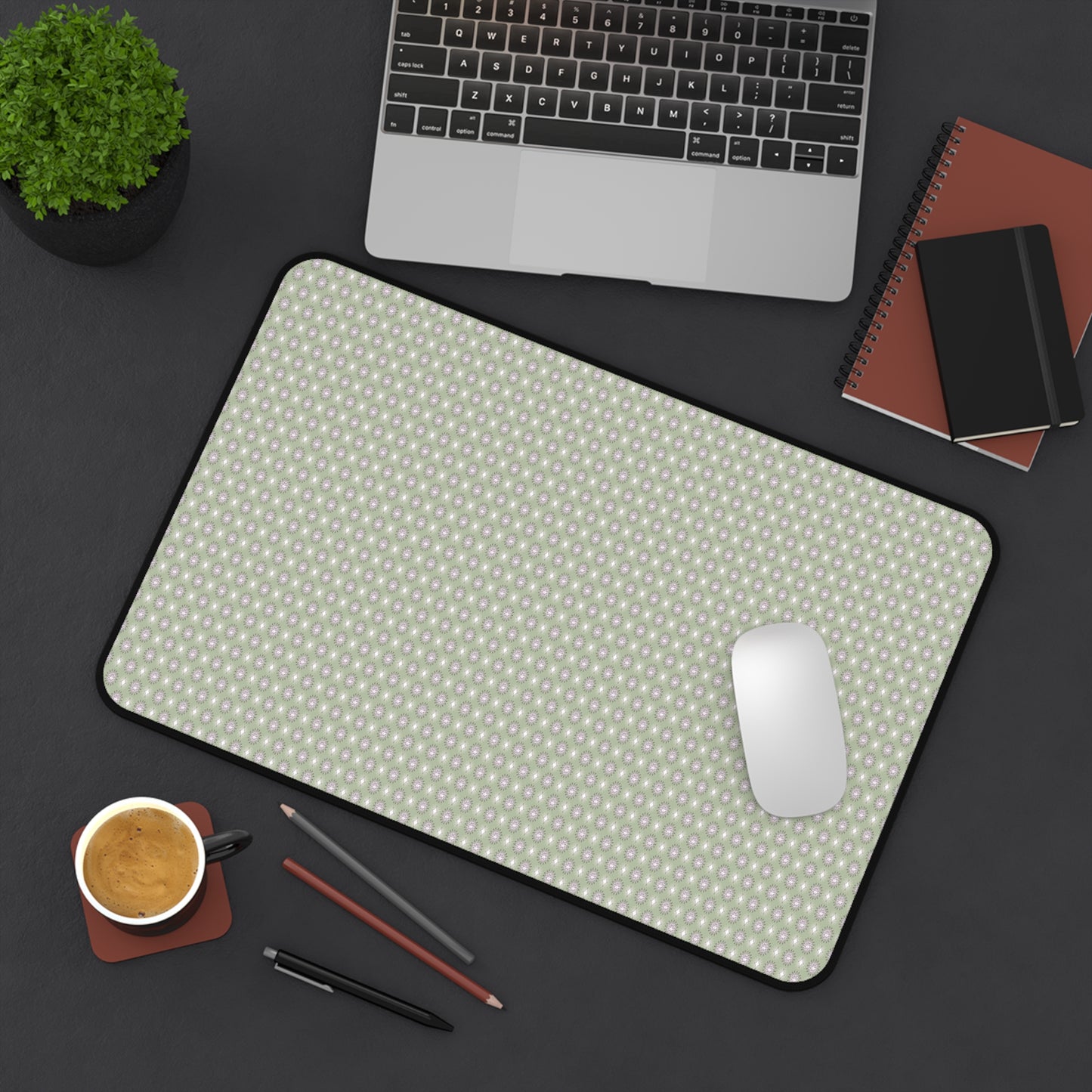 Olive Star-crossed Bodies Desk Mat, 12" x 18"