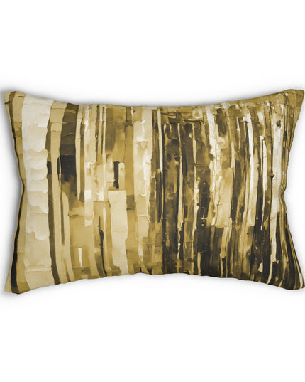 Striped Light Brown Pastel Spun Polyester Lumbar Pillow, 20" x 14"