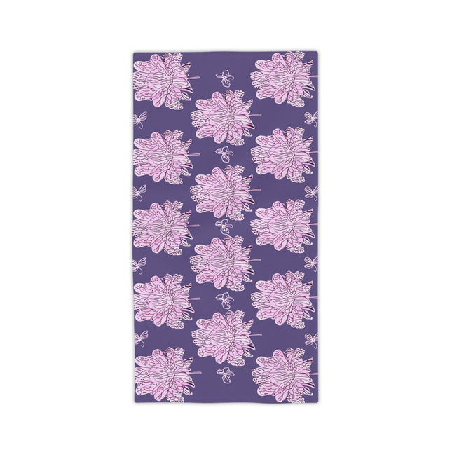 Magenta Floral Butterflies Beach Towel, 24" x 44"