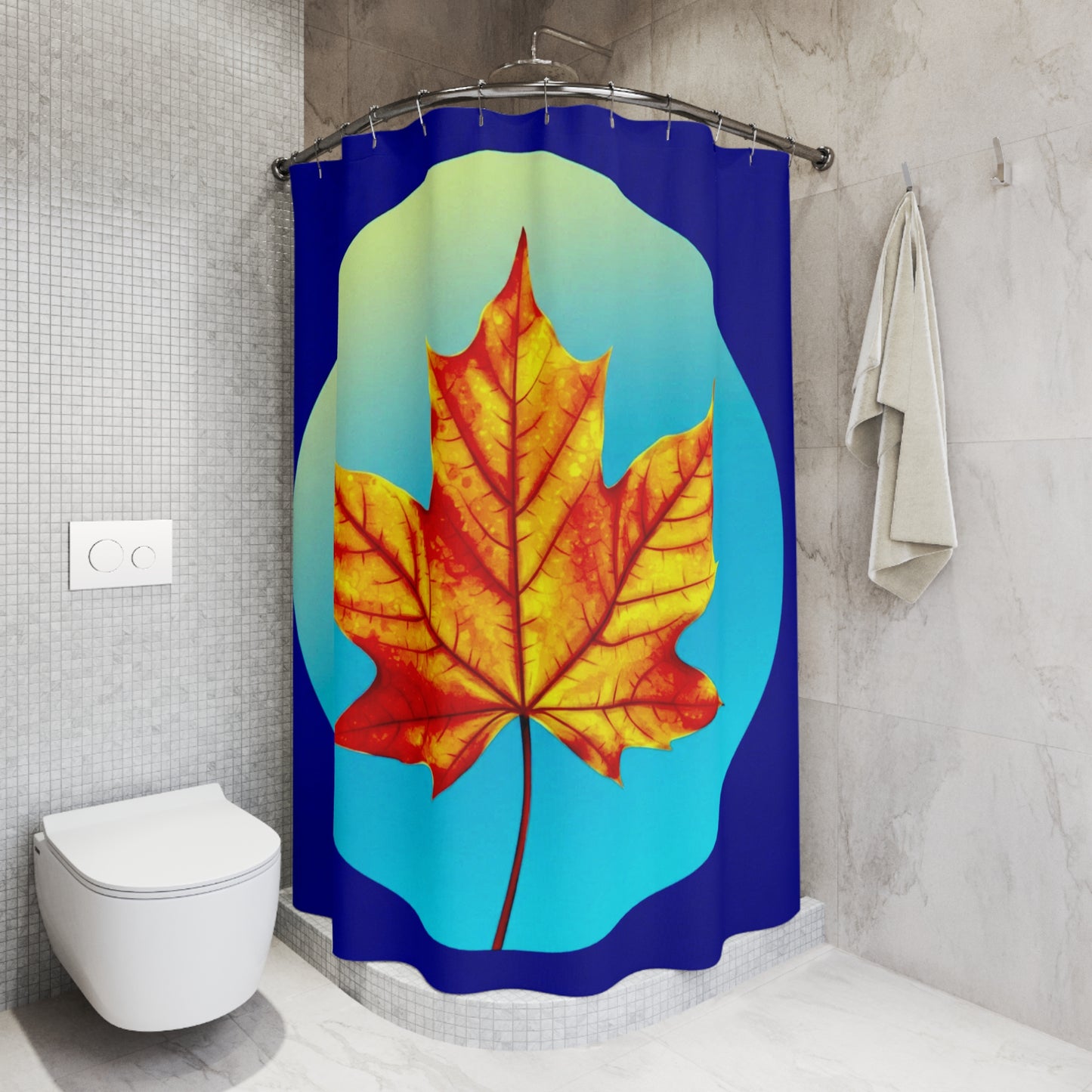 Alpha Maple Leaf Shower Curtains, 71" x 74"