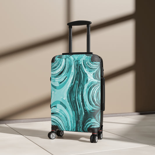 Uzi Spiral Tif Small Suitcase with built in lock, 4 double-wheels, telescopic handle, and ABS back hard-shell