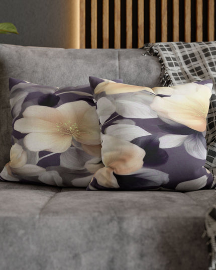 White Blush Floral Bunch Spun Polyester Square Pillowcase, 14" x 14"