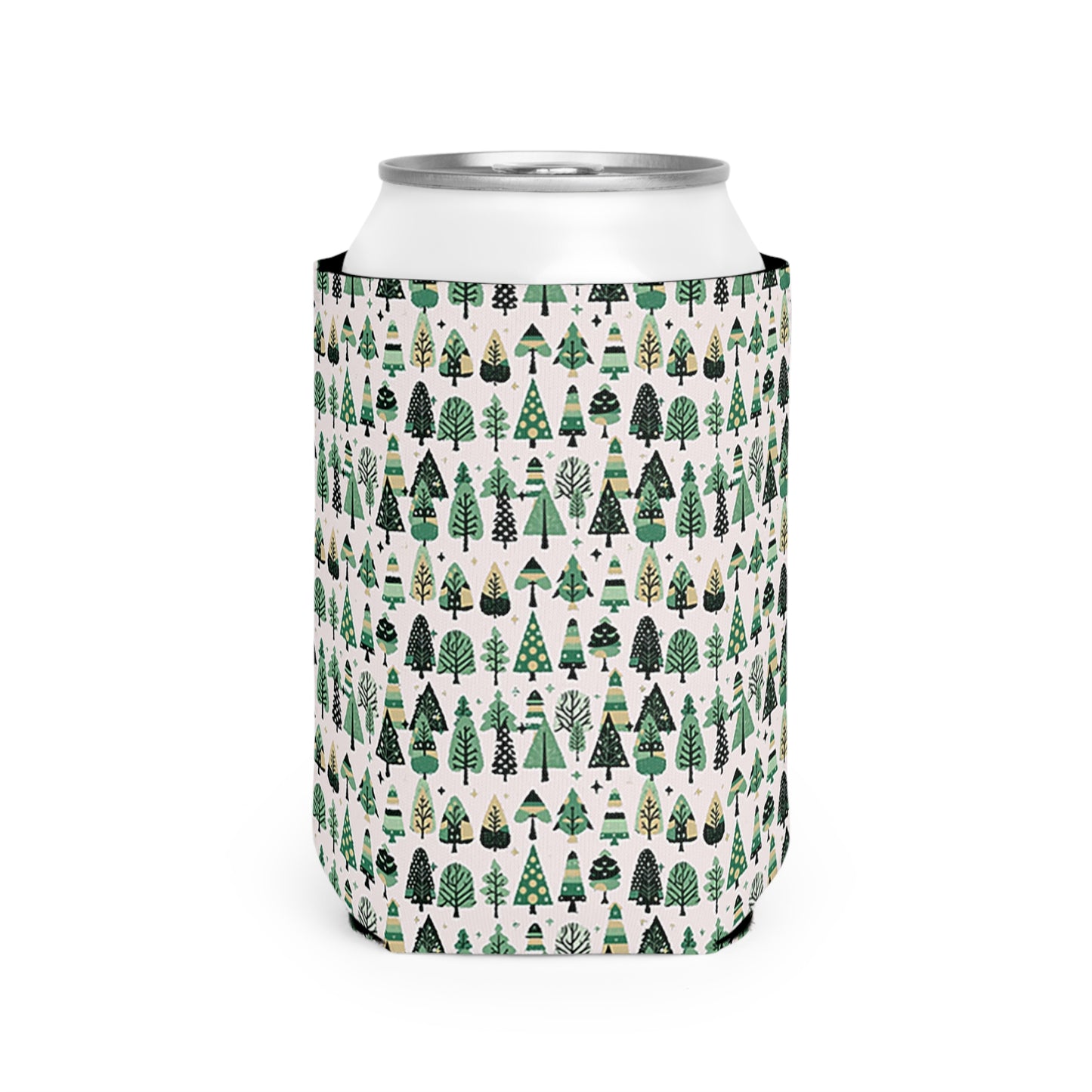 Mini Vintage Green Trees 12 oz Can Cooler Sleeve