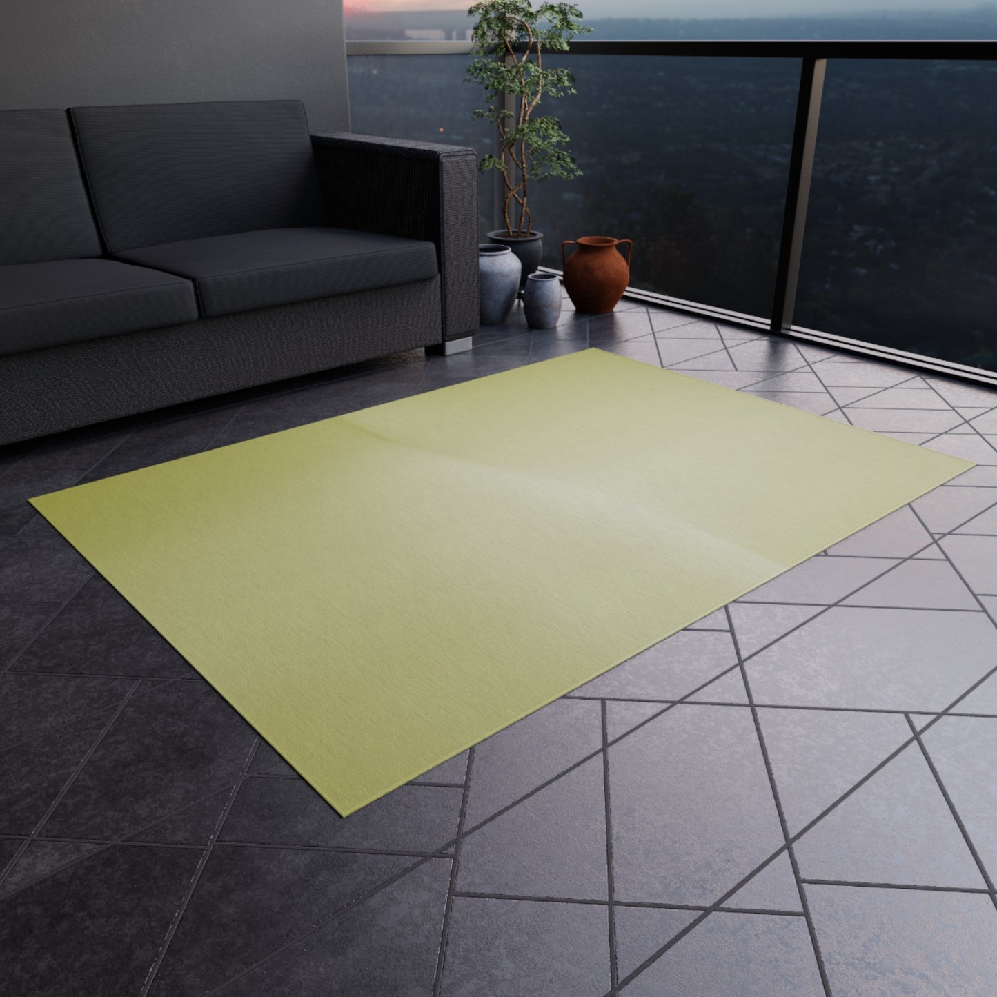 Lemon Fade Outdoor Rug, 60" x 84"