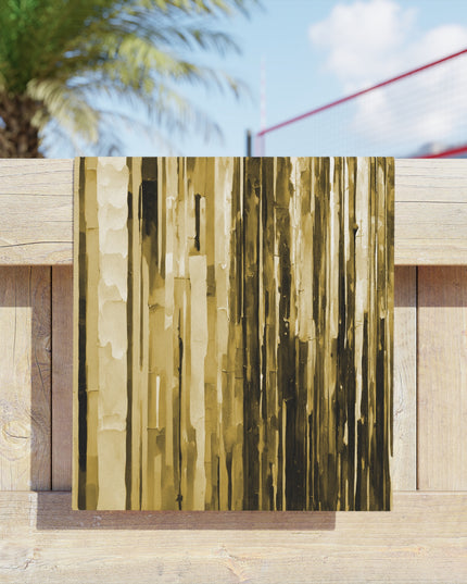 Striped Light Brown Beach Towel, 18" x 27"