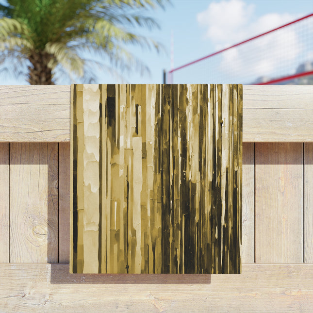 Striped Light Brown Beach Towel, 18" x 27"