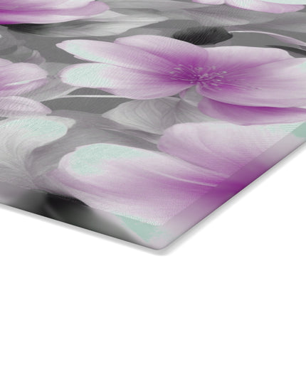 Purple Blossom Floral Bunch Glass Cutting Board, 11" x 15"
