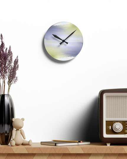Lavender Sea Golden Fog Acrylic Round Wall Clock, 8" x 8"